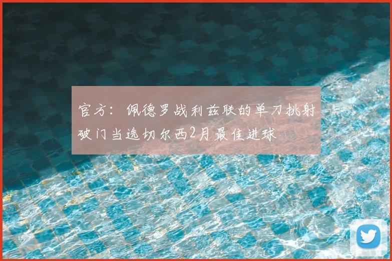官方：佩德罗战利兹联的单刀挑射破门当选切尔西2月最佳进球