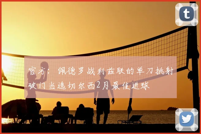 官方：佩德罗战利兹联的单刀挑射破门当选切尔西2月最佳进球